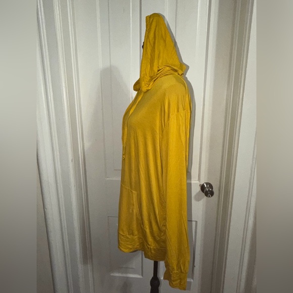 Women's plus size 3XL hoodie, sweater Yellow zip up hoodie light weight summer - Picture 5 of 6